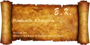Bambach Klaudia névjegykártya